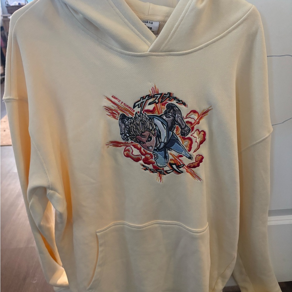 Anime Cream Graphic Hoodie